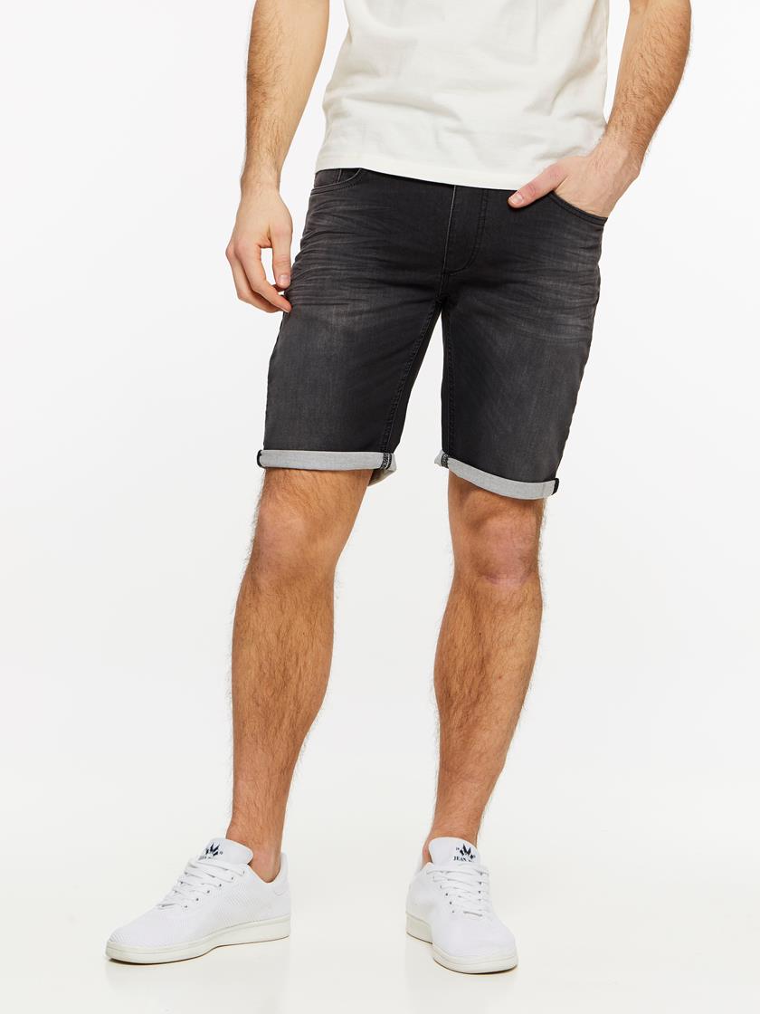 SKINNY BLACK KNIT SHORTS D04