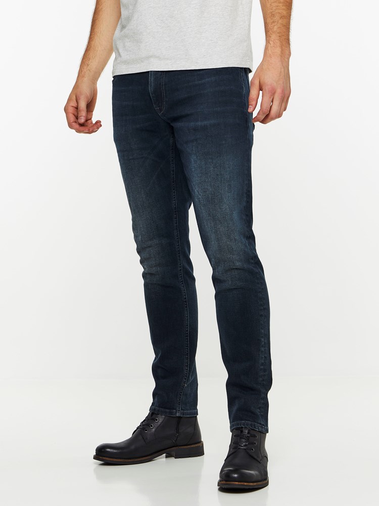 SLIM WILL BLUE OVERDYED STRETCH JEANS 7239664_DAB-HENRYCHOICE-A19-Modell-left_64821_SLIM WILL BLUE OVERDYED STRETCH JEANS DAB.jpg_Left||Left