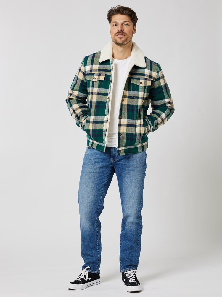 Check Sherpa trucker 7504300_GUL-HENRYCHOICE-A23-Modell-Front_chn=boys_1555_Check Sherpa trucker GUL.jpg_Front||Front
