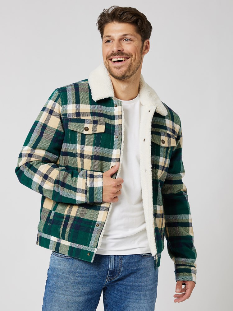 Check Sherpa trucker 7504300_GUL-HENRYCHOICE-A23-Modell-Front_chn=boys_939_Check Sherpa trucker GUL.jpg_Front||Front
