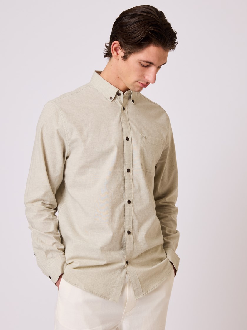 7510447 S14 Calor skjorte Moss grey melange 11_Calor skjorte S14.jpg_
