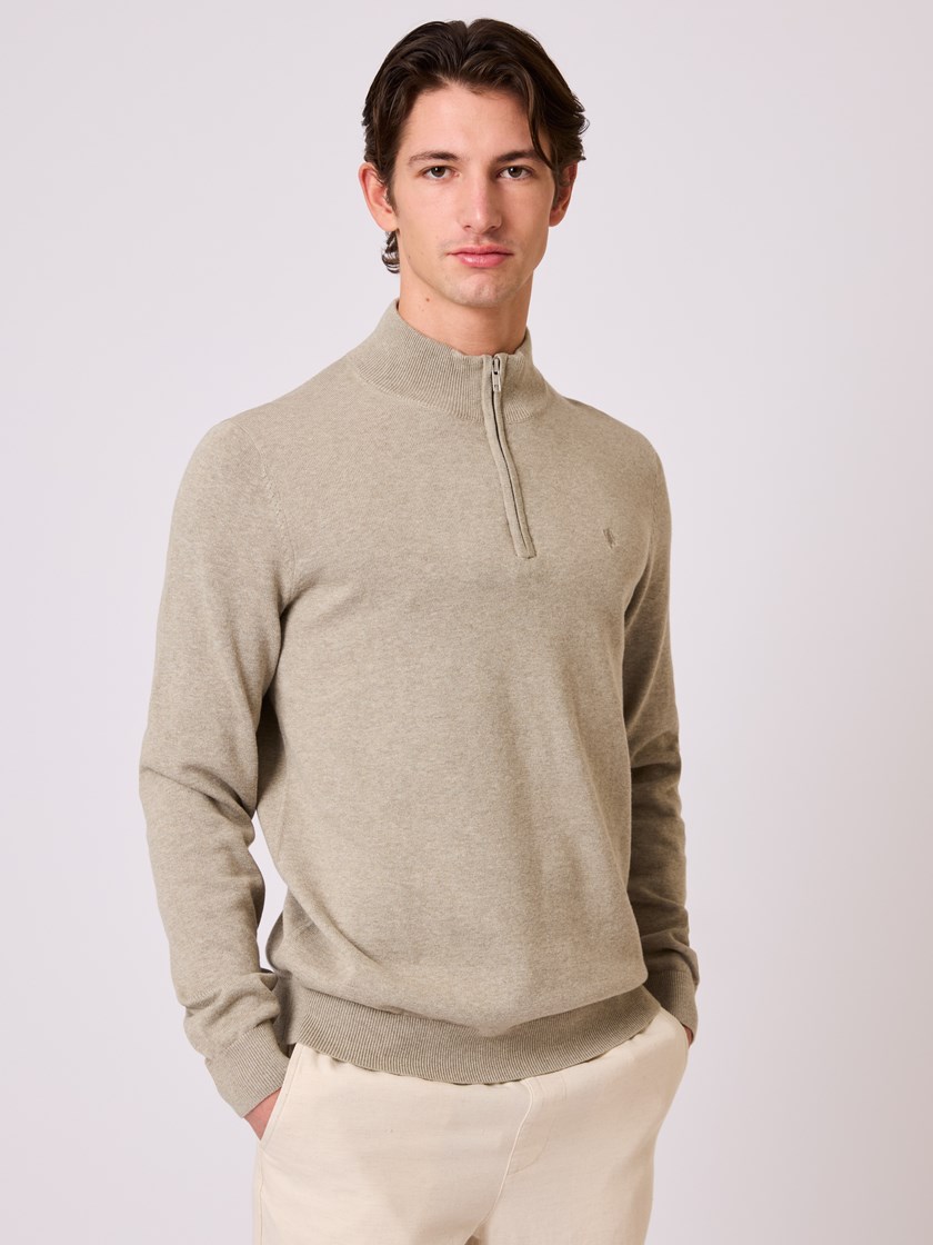7510567 S67 Dammers zip neck Laurel oak melange 9_Dammers zip neck genser S67.jpg_