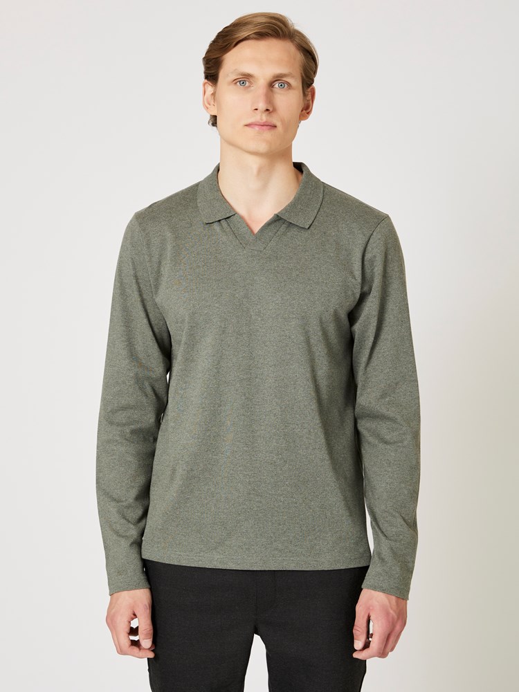 Tomas LS polo t-skjorte Tomas LS polo t-skjorte smokey oliv 5_Tomas LS polo t-skjorte S13.jpg_