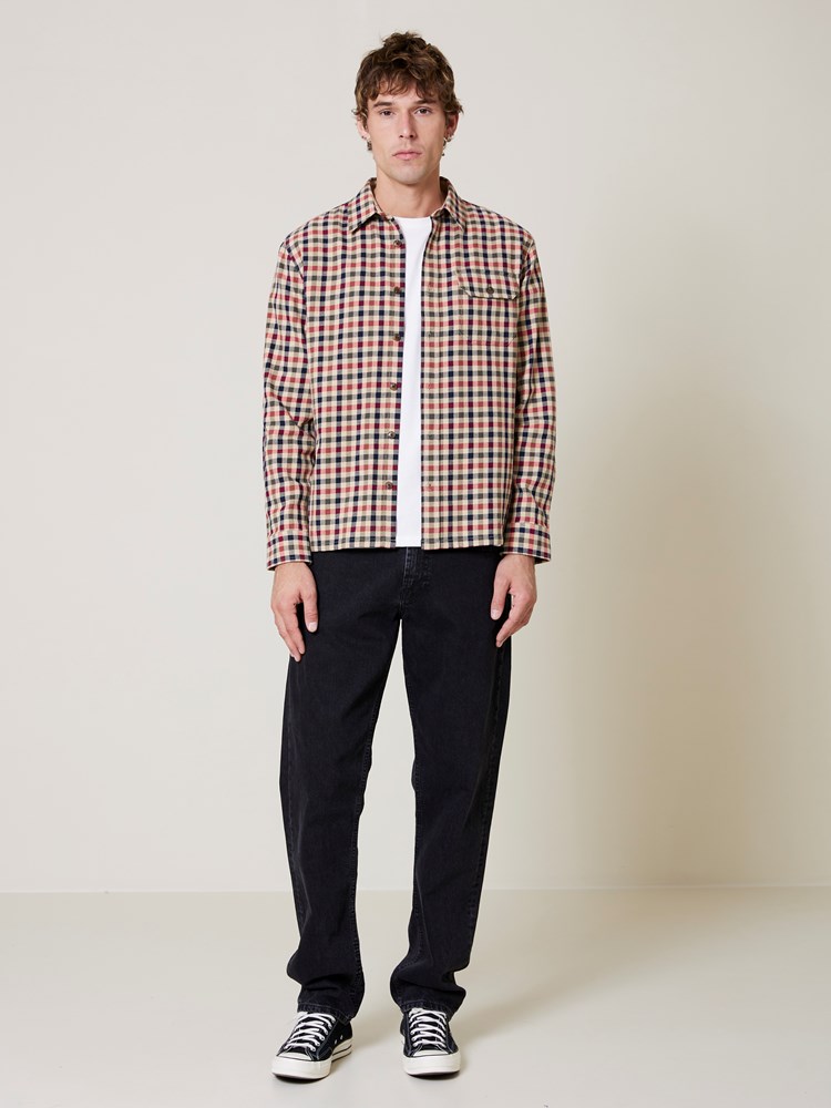 Worker check shirt Worker check shirt Pale khaki 1_Worker check shirt AAU.jpg_