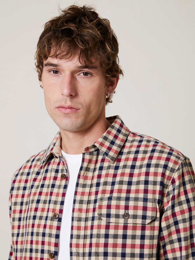 Worker check shirt Worker check shirt Pale khaki 8_Worker check shirt AAU.jpg_